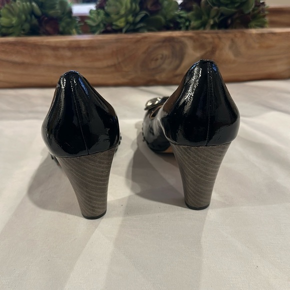 Coach Hanna black peeptoe shoes‎ high heels sandals size 7 - Picture 3 of 9
